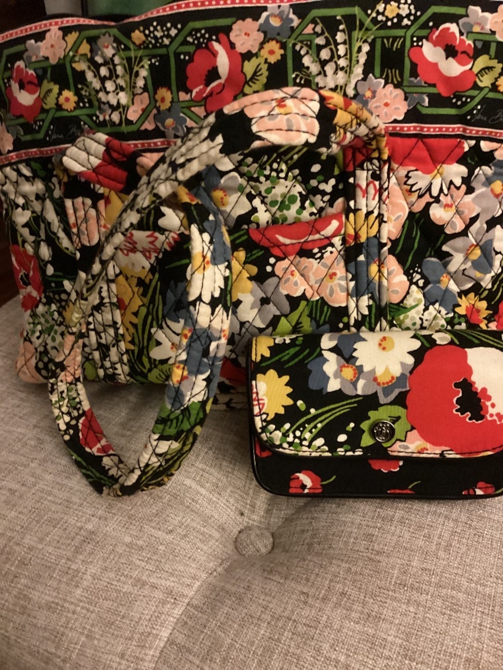 Vera Bradley Betsy Bag (retired floral pattern) and coordinating wallet.